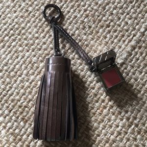 Burberry fringe keychain with lipgloss